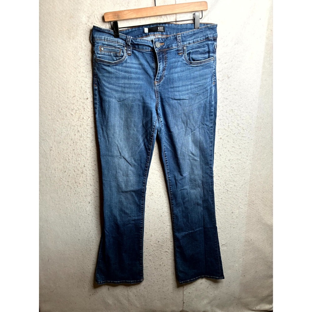 Kut From The Kloth Natalie Bootcut Jeans Womens 12 Blue Cotton Stretch Dark Wash